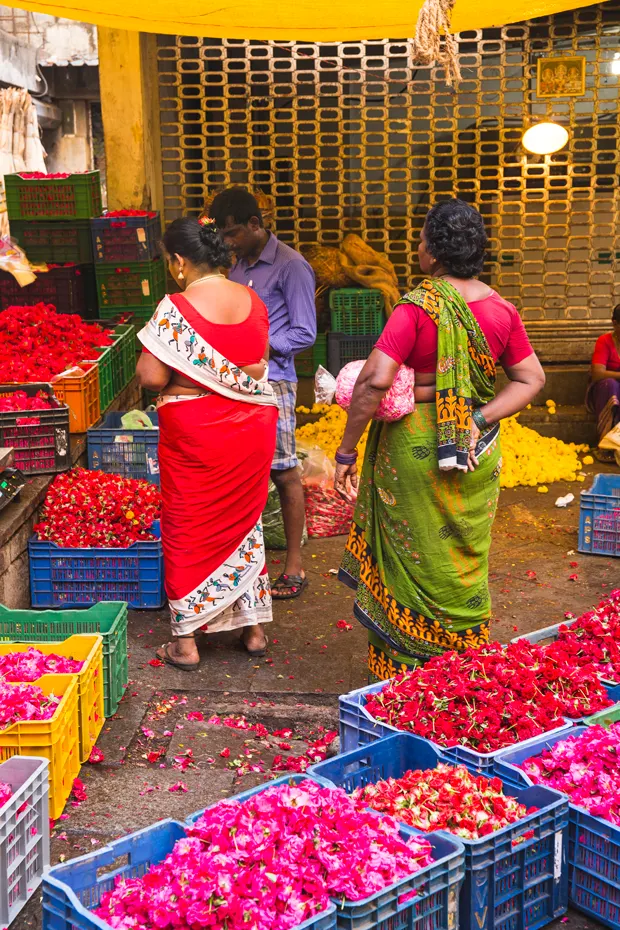 Flower market in Chennai